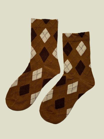 Argyle Pattern women's Crew Socks