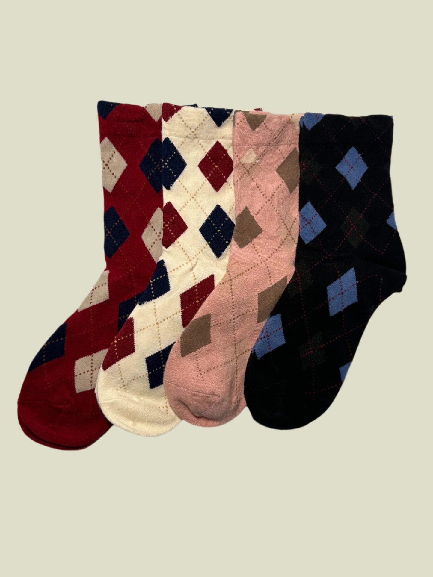 Argyle Pattern women's Crew Socks