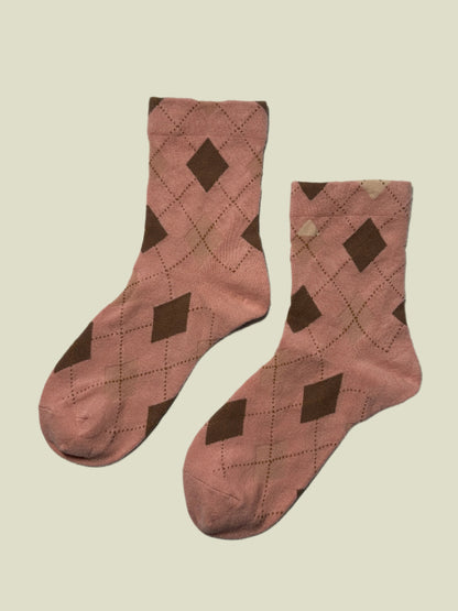 Argyle Pattern women's Crew Socks