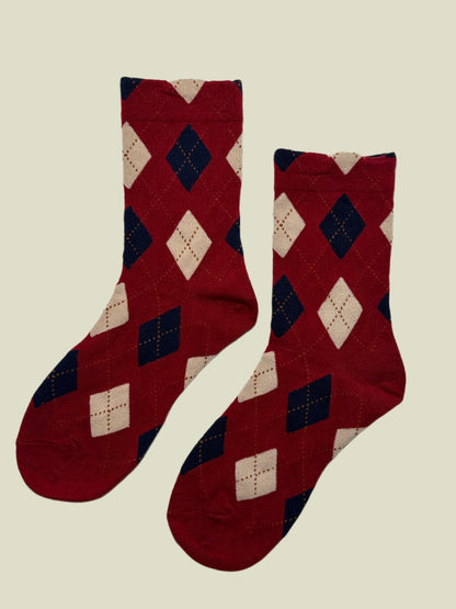 Argyle Pattern women's Crew Socks