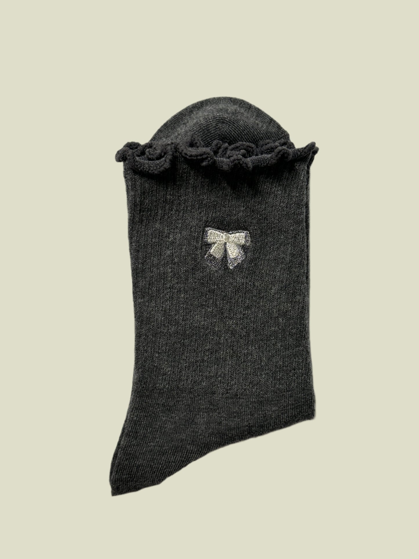 Elegant Bow Ruffle women's Crew Socks