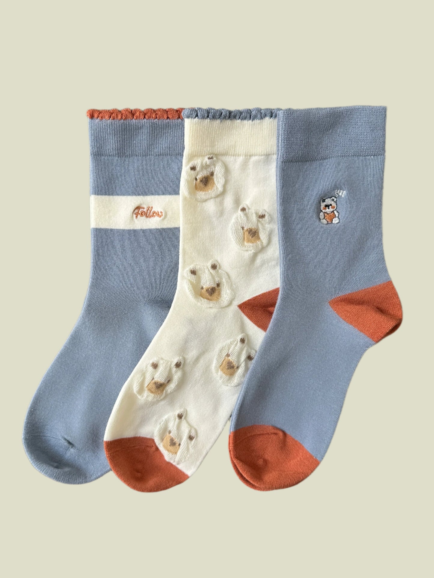 Follow the Bear Series Women's Modal Crew Socks