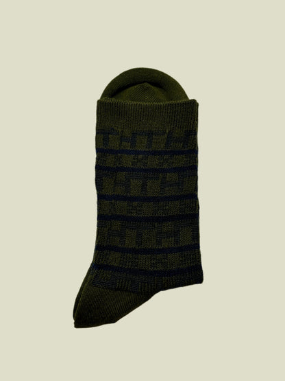 Geometric Pattern Unisex Combed Cotton Socks - Stylish & Durable