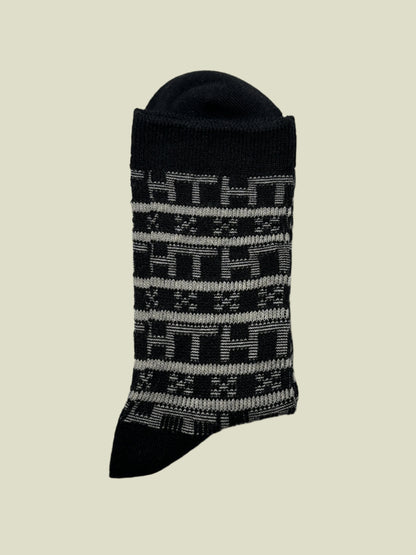 Geometric Pattern Unisex Combed Cotton Socks - Stylish & Durable