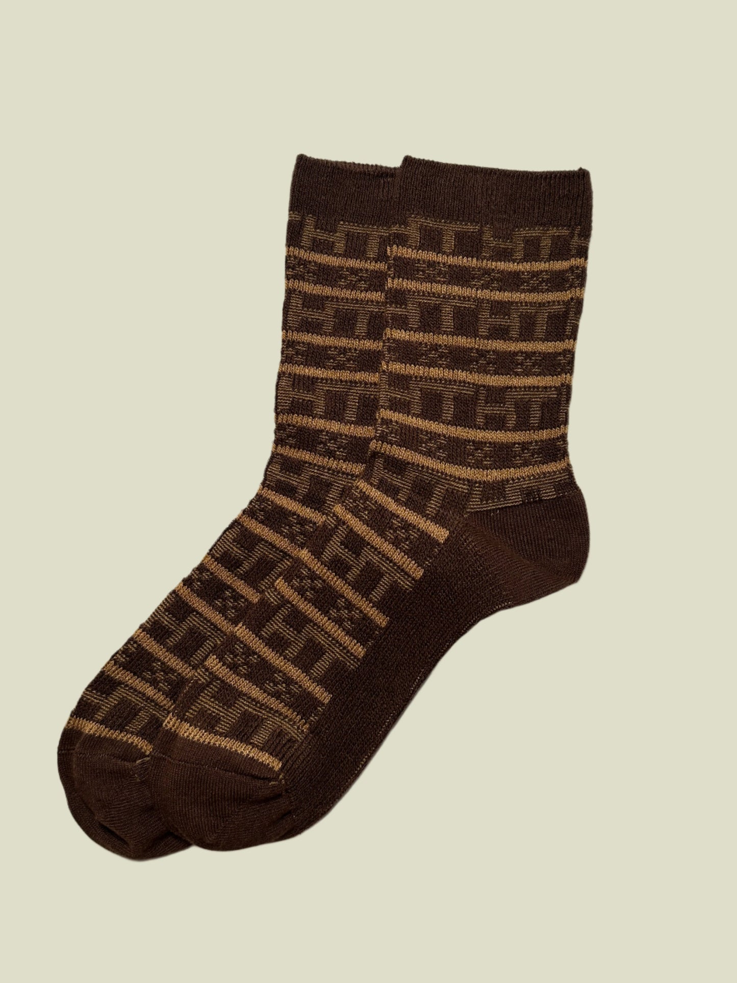 Geometric Pattern Unisex Combed Cotton Socks - Stylish & Durable