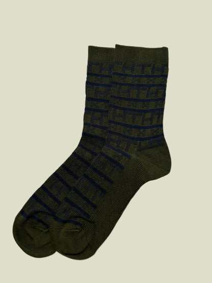 Geometric Pattern Unisex Combed Cotton Socks - Stylish & Durable