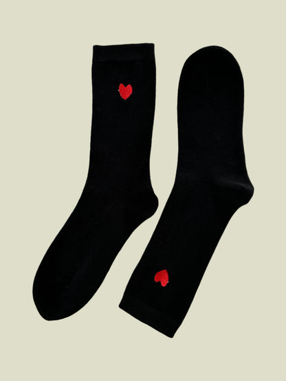 Love Stamp Women's Crew Socks - Black