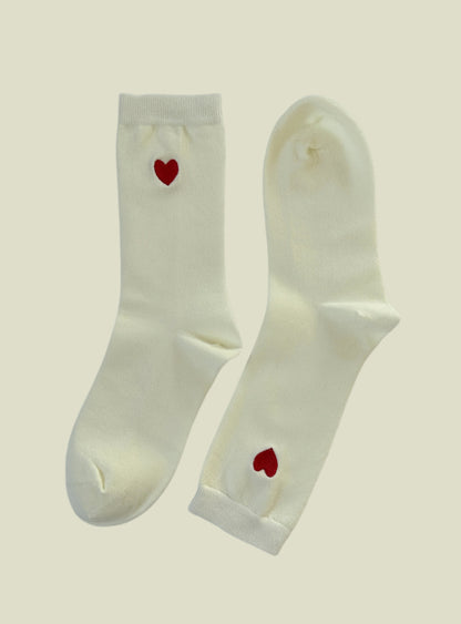 Love Stamp Women's Crew Socks - White