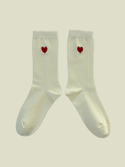 Love Stamp Women's Crew Socks - White