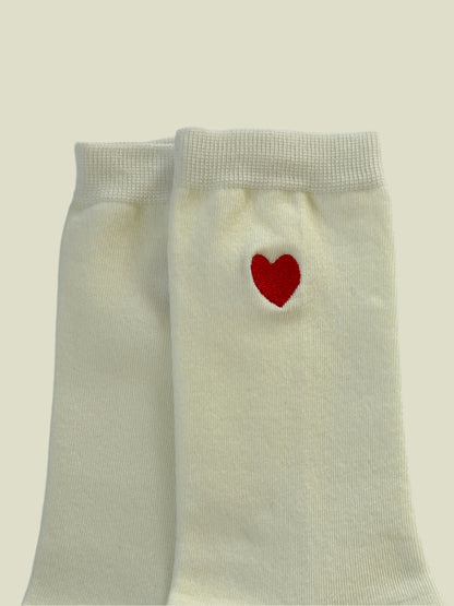 Love Stamp Women's Crew Socks - White