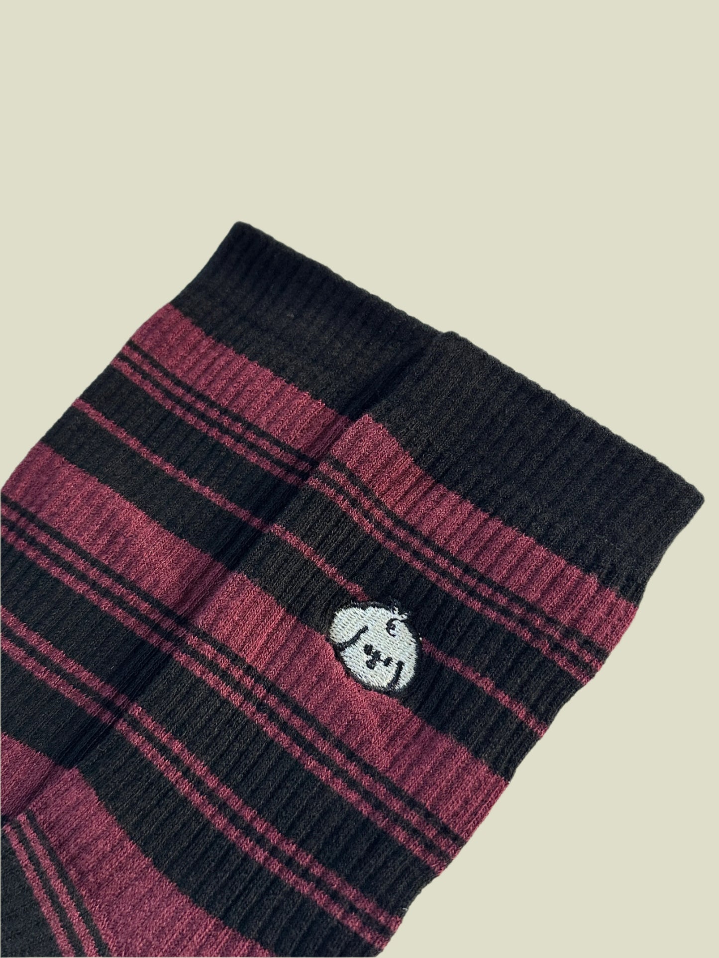 Puppy Love Stripes Women's Crew Socks-Black