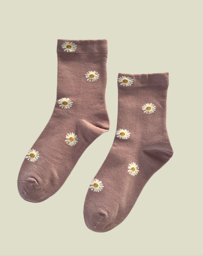 Sunny Daisy Socks Crew Women's Socks