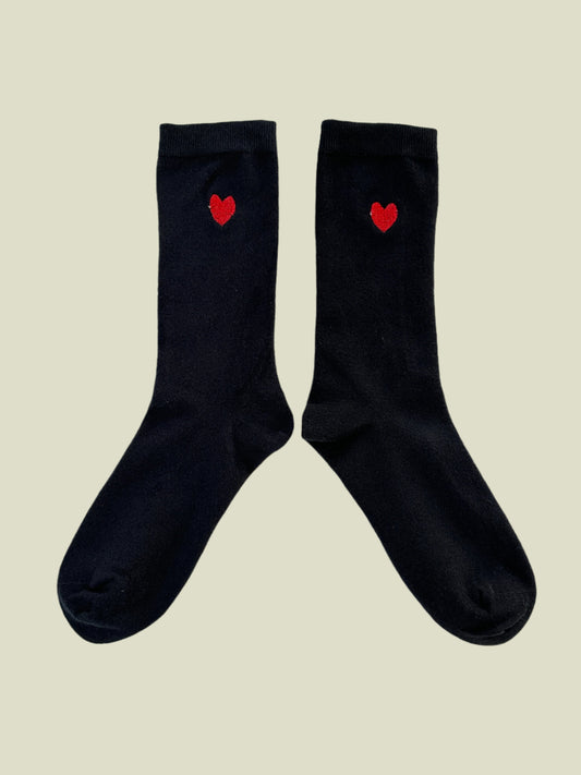 Love Stamp Women's Crew Socks - Black