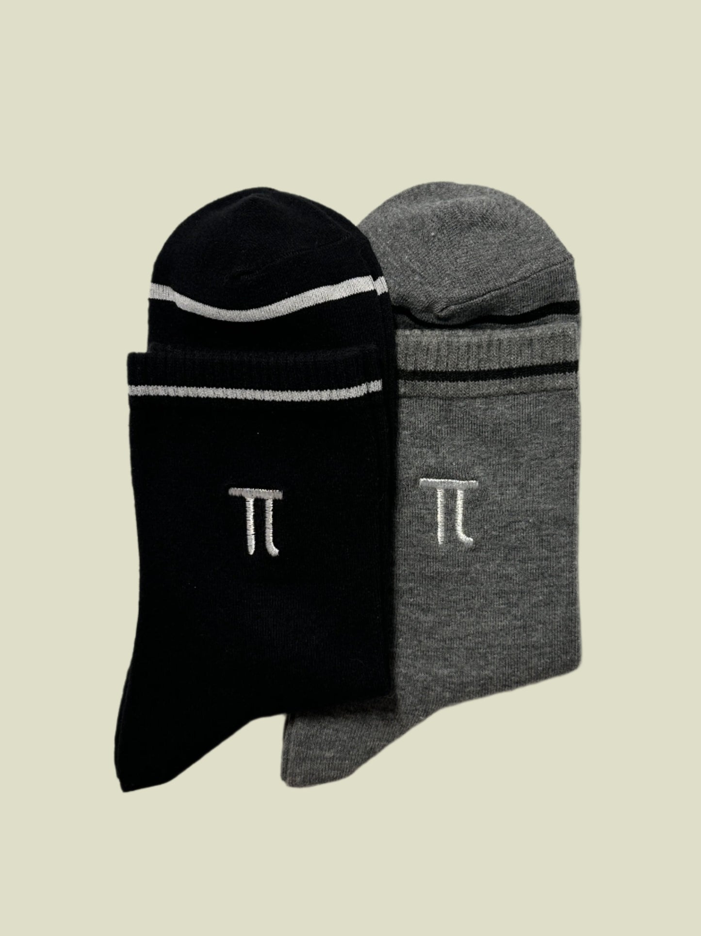 Pi Embroidery  Men's Cotton Crew Socks– Versatile for Every Day