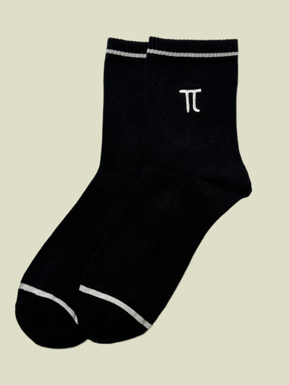 Pi Embroidery  Men's Cotton Crew Socks– Versatile for Every Day