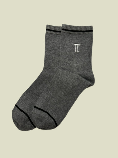 Pi Embroidery  Men's Cotton Crew Socks– Versatile for Every Day