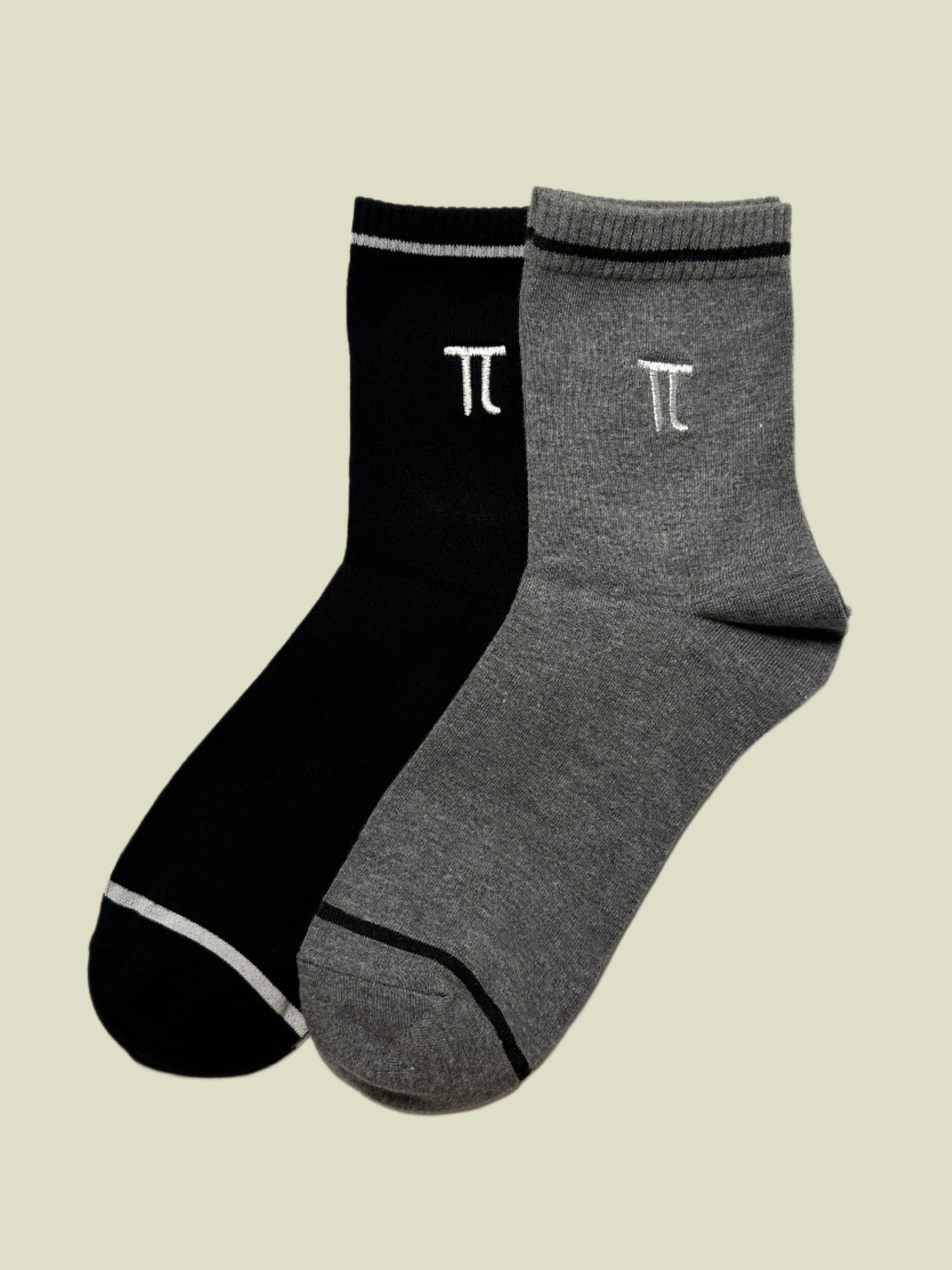 Pi Embroidery  Men's Cotton Crew Socks– Versatile for Every Day