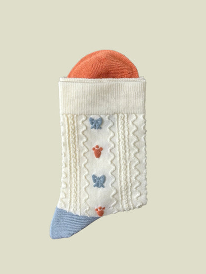 Playful Paw and Butterfly Modal Women's Crew Socks