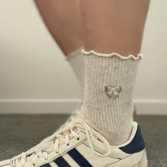 Elegant Bow Ruffle women's Crew Socks Video